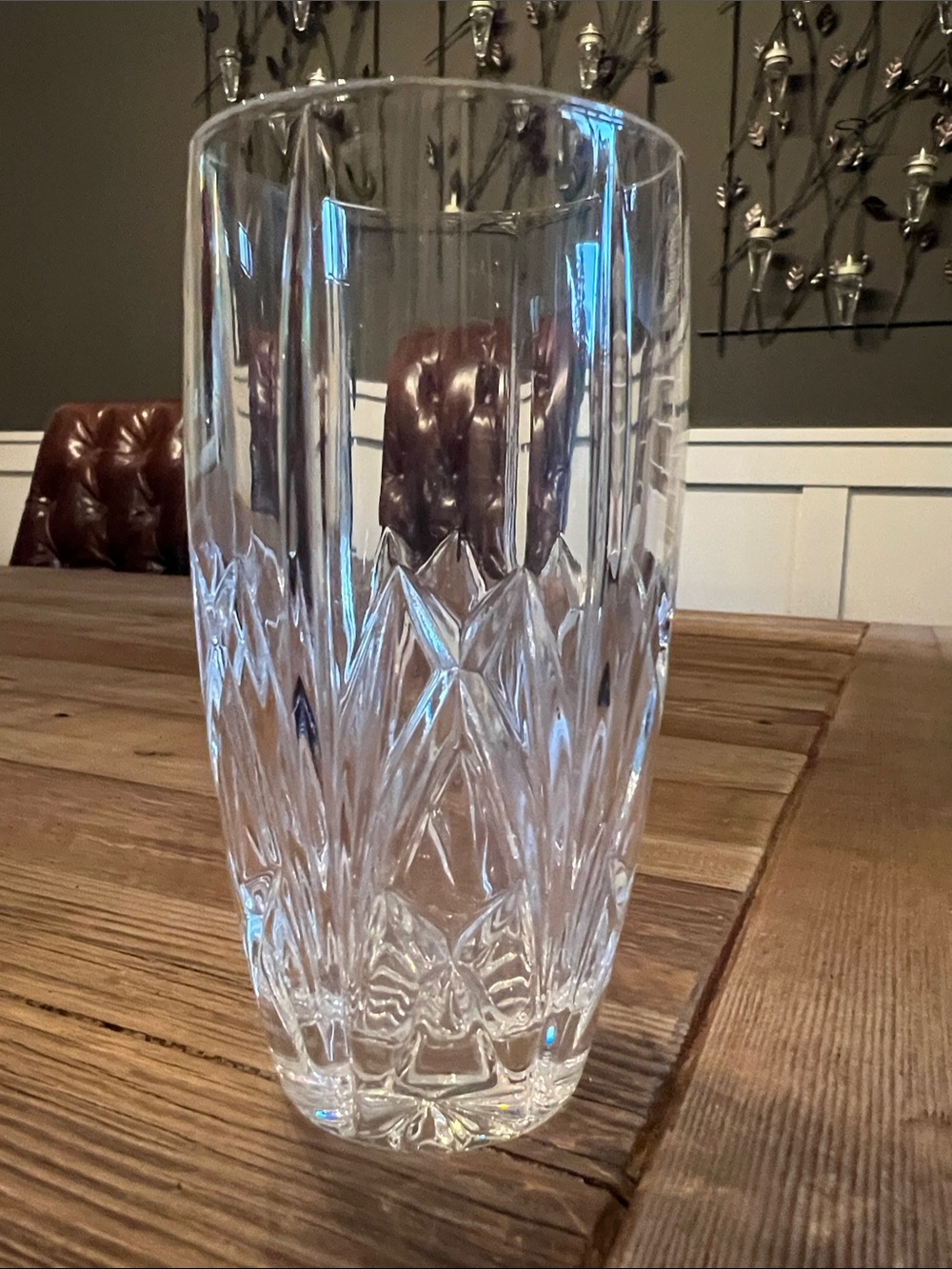 Waterford Crystal Clear Cut-Pattern Vase or drinking glass